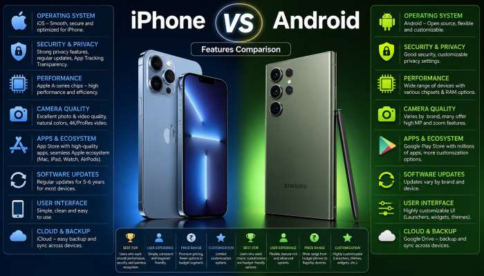 iPhone vs Android Features